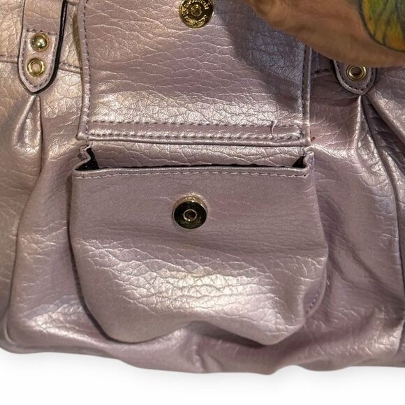 JUICY COUTURE Women’s Iridescent Lavender Double Handle Satchel Crossbody Bag - Picture 7 of 8